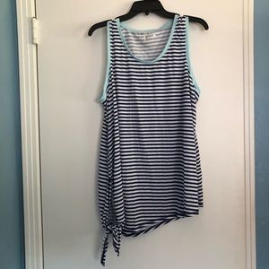 Xersion Navy & White Striped Tank Top Size XL